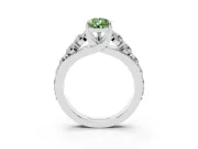 Pear-Shaped Engagement Ring Setting for a Fancy Green Lab-Grown Diamond | White Gold - Design NV-24645