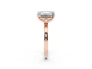 Fancy Green Emerald Cut and Emerald Cut Toi Moi Ring Set in Rose gold with Prong Setting