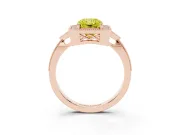Radiant Cut Milgrain Halo Engagement Ring Setting for a Fancy Yellow Lab-Grown Diamond | Graduated Pavé | Rose Gold