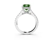 Princess Cut Hidden Halo Pave Engagement Ring Setting for a Fancy Green Lab-Grown Diamond | Claw Prongs | Platinum