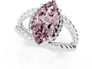 Marquise Rope Twist Engagement Ring Setting for a Fancy Pink Lab-Grown Diamond | Sterling Silver
