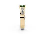 Asscher Cut Channel-Set Engagement Ring Setting for a Fancy Green Lab-Grown Diamond | Yellow Gold