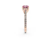 Cushion Cut Hidden Halo Pave Engagement Ring Setting for a Fancy Pink Lab-Grown Diamond | Claw Prongs | Rose Gold