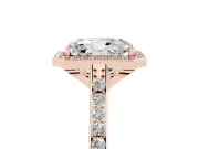 Radiant Cut Pavé Halo Engagement Ring Setting | Rose Gold
