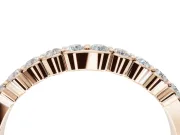 Round Lab-Grown Diamond U-Prong Set Wedding Band | Open Side Arcs | Rose Gold