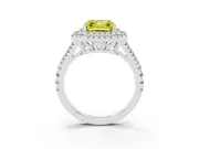 Asscher Cut Halo Engagement Ring Setting for a Fancy Yellow Lab-Grown Diamond | Platinum - Design NV-24799