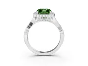 Asscher Cut Leaf Halo Engagement Ring Setting for a Fancy Green Lab-Grown Diamond | White Gold