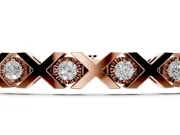 Round Lab-Grown Diamond XO Tennis Bracelet | Polished X Links | Rose Gold
