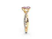 Pear-Shaped Crossover Engagement Ring Setting for a Fancy Pink Lab-Grown Diamond | Yellow Gold