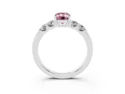 Emerald Cut Five Stone Engagement Ring Setting for a Fancy Pink Lab-Grown Diamond | Platinum