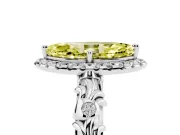 Marquise Leaf Halo Engagement Ring Setting for a Fancy Yellow Lab-Grown Diamond | Platinum