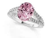 Oval Graduated Split Shank Engagement Ring Setting for a Fancy Pink Lab-Grown Diamond | Platinum