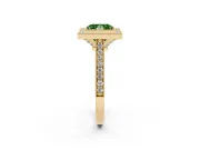 Princess Cut Halo Engagement Ring Setting for a Fancy Green Lab-Grown Diamond | Yellow Gold - Design NV-24721