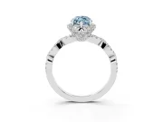 Marquise Halo Engagement Ring Setting for a Fancy Blue Lab-Grown Diamond | Sterling Silver - Design NV-24725