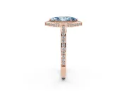 Marquise Sectioned Halo Engagement Ring Setting for a Fancy Blue Lab-Grown Diamond | Rose Gold