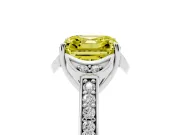 Asscher Cut Floral Pavé Engagement Ring Setting for a Fancy Yellow Lab-Grown Diamond | Platinum