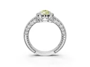 Pear-Shaped Halo Engagement Ring Setting for a Fancy Yellow Lab-Grown Diamond | Sterling Silver - Design NV-24532