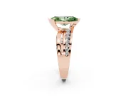Marquise Graduated Bypass Engagement Ring Setting for a Fancy Green Lab-Grown Diamond | Rose Gold