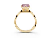 Heart-Shaped Twisted Infinity Engagement Ring Setting for a Fancy Pink Lab-Grown Diamond | Yellow Gold