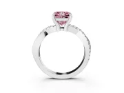 Princess Cut Twist Engagement Ring Setting for a Fancy Pink Lab-Grown Diamond | Sterling Silver