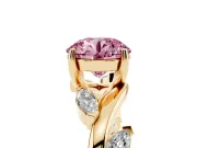 Round Twisted Vine Engagement Ring Setting for a Fancy Pink Lab-Grown Diamond | Yellow Gold