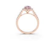 Marquise Halo Engagement Ring Setting for a Fancy Pink Lab-Grown Diamond | Pave Shoulders | Rose Gold