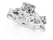 Radiant Cut Twisted Vine Engagement Ring Setting | Marquise Side Stones | Platinum