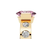 Oval Tension Style Engagement Ring Setting for a Fancy Pink Lab-Grown Diamond | Yellow Gold