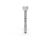Cushion Cut Vintage Pavé Solitaire Engagement Ring Setting | Milgrain Edges | Sterling Silver