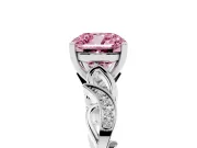 Cushion Cut Vine Engagement Ring Setting for a Fancy Pink Lab-Grown Diamond | Platinum