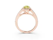 Marquise Split Shank Halo Engagement Ring Setting for a Fancy Yellow Lab-Grown Diamond | Rose Gold