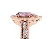 Pear-Shaped Halo Engagement Ring Setting for a Fancy Pink Lab-Grown Diamond | Rose Gold