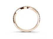 Round Lab-Grown Diamond Pavé Curved Half Eternity Wedding Band | Rounded Edges | Rose Gold
