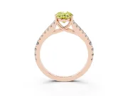Oval Graduated Split Shank Engagement Ring Setting for a Fancy Yellow Lab-Grown Diamond | Rose Gold