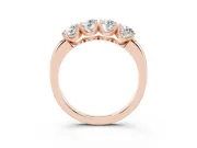 Four-Stone Round Diamond Band Set in Rose gold with Prong Setting