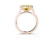 Round Halo Engagement Ring Setting for a Fancy Yellow Lab-Grown Diamond | Claw Corners | Rose Gold