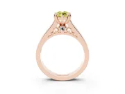Marquise Channel Engagement Ring Setting for a Fancy Yellow Lab-Grown Diamond | Rose Gold - Design NV-24671