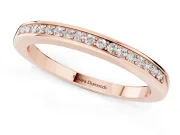 Round Diamond Half Eternity Pavé Band Set in Rose gold with Plain Lower Shank