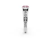 Cushion Cut Half Bezel Engagement Ring Setting for a Fancy Pink Lab-Grown Diamond | Sterling Silver