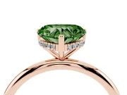 Heart-Shaped Hidden Halo Engagement Ring Setting for a Fancy Green Lab-Grown Diamond | Plain Band | Rose Gold