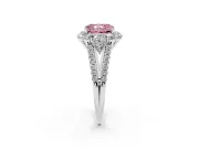Radiant Cut Halo Engagement Ring Setting for a Fancy Pink Lab-Grown Diamond | Sterling Silver - Design NV-24738