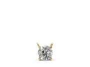 Round Lab-Grown Diamond Solitaire Pendant Necklace | Basket Setting | Yellow Gold