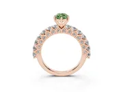 Marquise Shared Prong Engagement Ring Setting for a Fancy Green Lab-Grown Diamond | Rose Gold