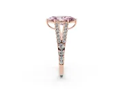 Marquise Graduated Split Shank Engagement Ring Setting for a Fancy Pink Lab-Grown Diamond | Rose Gold