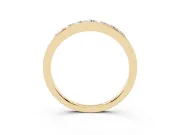 Round Lab-Grown Diamond Graduated Men's Wedding Band | Recessed Bead-Set Row | Yellow Gold