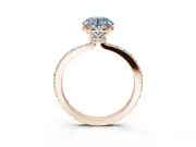 Round Pavé Engagement Ring Setting for a Fancy Blue Lab-Grown Diamond | Rose Gold - Design NV-24928