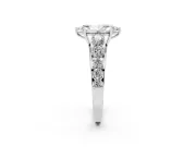 Marquise Graduated Side Stone Engagement Ring Setting | Flat Top Band | Platinum
