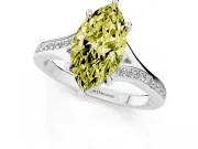 Marquise Pave Solitaire Engagement Ring Setting for a Fancy Yellow Lab-Grown Diamond | Sweeping Shoulders | Platinum
