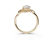 Pear-Shaped Leaf Bypass Solitaire Engagement Ring Setting | Polished Band | Yellow Gold