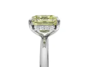 Asscher Cut Hidden Halo Ring Setting for a Fancy Yellow Lab-Grown Diamond | Sterling Silver